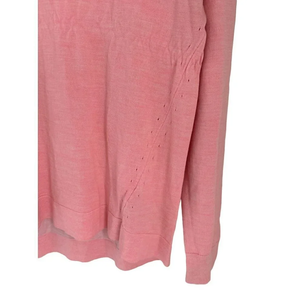 J.CREW Crewneck Merino Wool Heather Pale Pink High Low Sweater Size Small